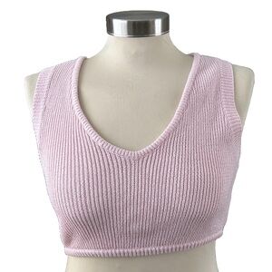 Free People Beach Baby Pink Cropped Tank Sweater Top